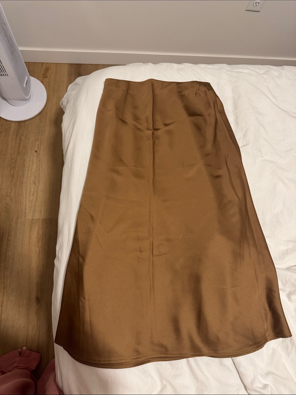 H&M Copper-Brown Satin Maxi Skirt